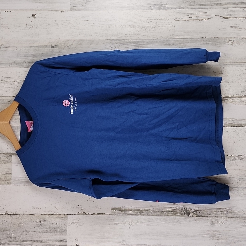 Simply Southern slate blue long sleeve tshirt, sisters are like cacti Size Small